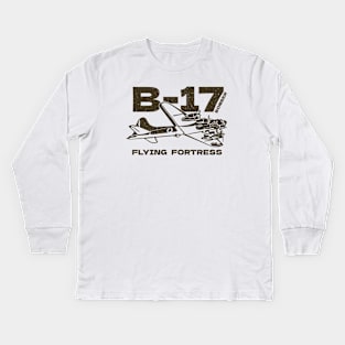 B-17 Bomber WW2 Plane Kids Long Sleeve T-Shirt